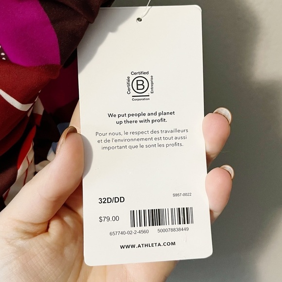 Athleta NEW Square Neck Bra Cup Tankini Swim Top Tropical Floral Print 32D/DD - Picture 8 of 13